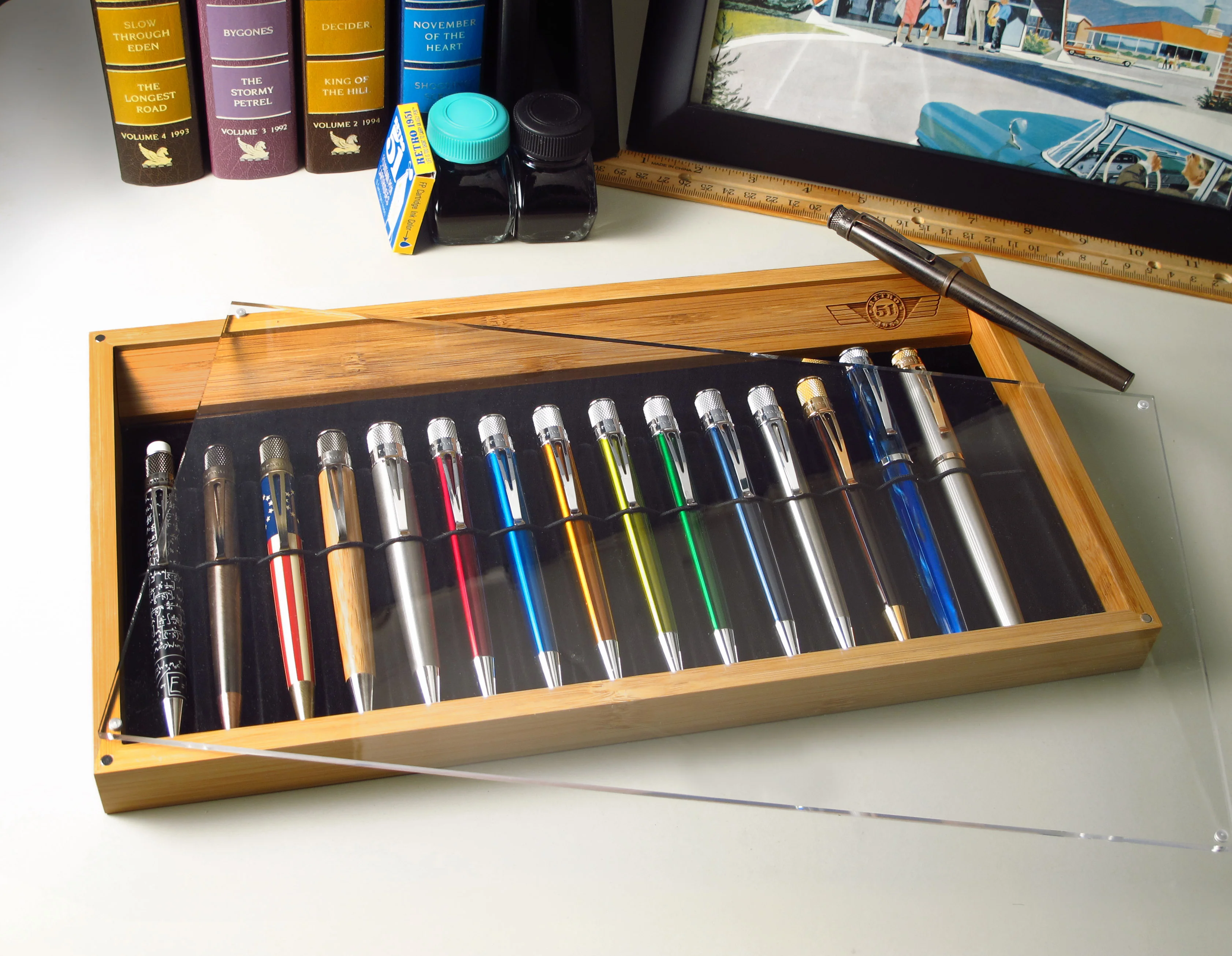Retro 51 Display Case - Bamboo 16 Pen Tray - Image 3