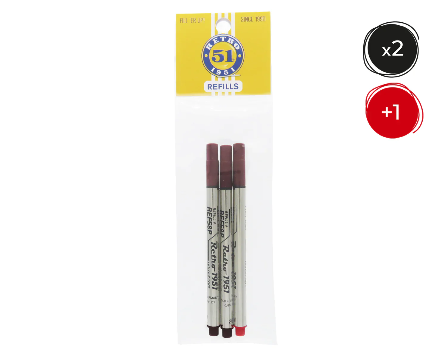 Retro 51 Rollerball Refills - Black, Blue, Green, Red, Purple  or Multi (3 PACK) - Image 5